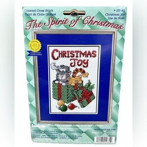Janlynn Christmas Joy Counted Cross Stitch Kit 157-82 Cats Kittens Presents 5x7